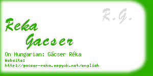 reka gacser business card
